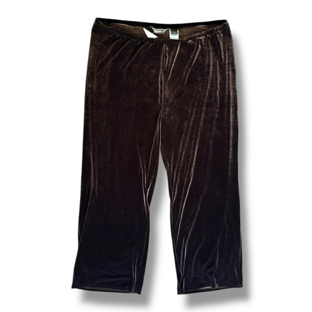 NWT Vintage Eddie Bauer Brown Velvet Wide Leg Pull-On Pants Womens Plus Size XXL